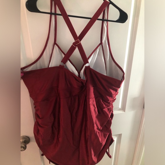 Bloomchic 5x Swimsuit Ruched Drawstring Heart Neckline Onepiece NWT - Picture 12 of 14